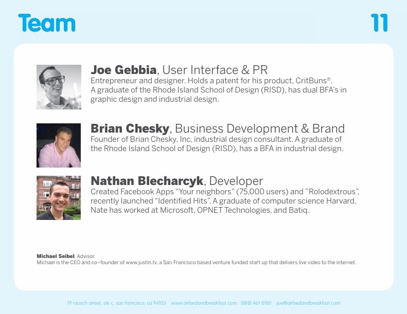 Airbnb team slide.