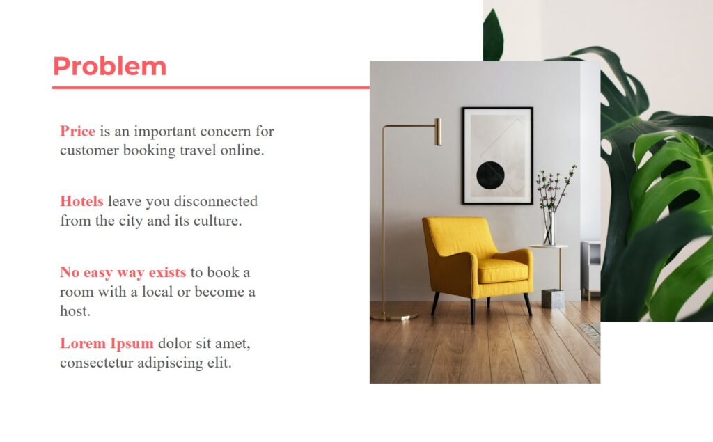 Problem slide Airbnb.